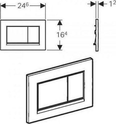 Geberit Sigma 30 Πλακέτα για Καζανάκια Διπλής Λειτουργίας Ματ Γυαλιστερη 115.883.KN.1