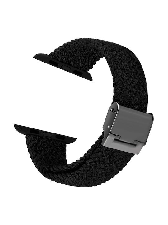 Crong Wave Λουράκι Υφασμάτινο Μαύρο (Apple Watch 38/40/41mm)