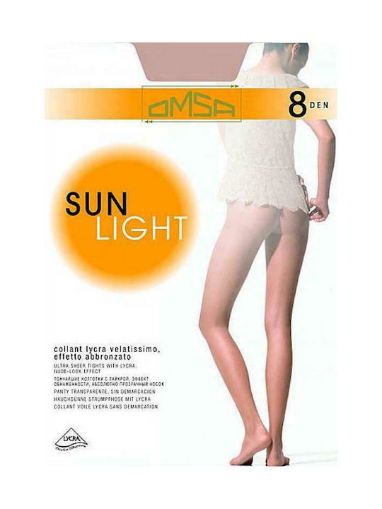 Omsa Sun Light Women's Pantyhose Sheer 8 Den Sierra