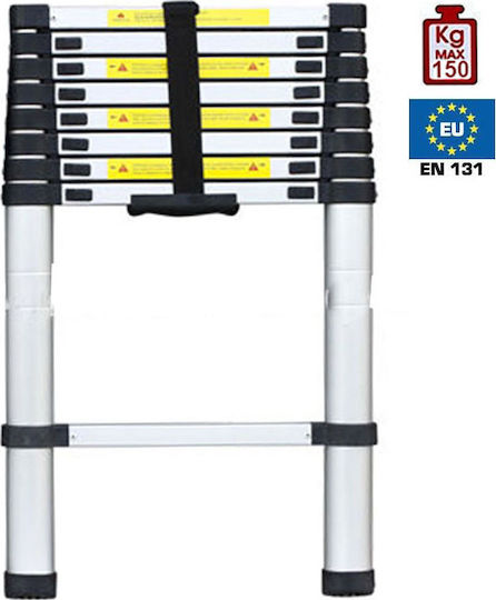 Silverline Telescopic Ladder Aluminum 9 of Steps with Maximum Height 2.6m