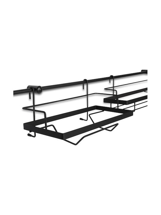 Edenberg Metallic Kitchen Organizer Rack in Black Colour 78cm 16 Pieces