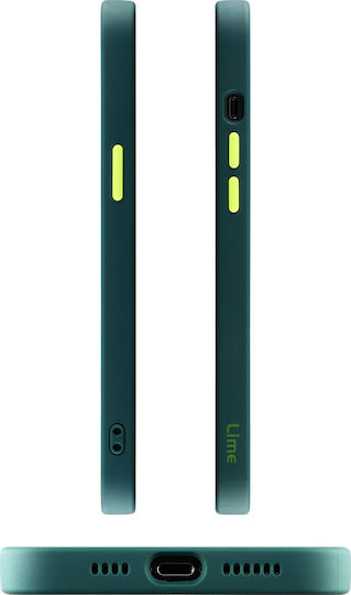 Lime Hardshell Camera Guard Back Cover Plastic Dark Green with Yellow Keys (iPhone 13)