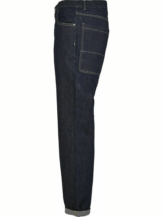 Men's Jeans Pants with Loose Straight Fit Raw Indigo