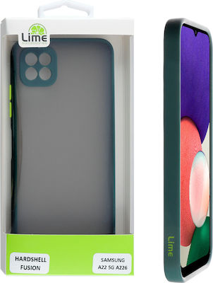 Lime Hardshell Camera Guard Back Cover Συνθετική Ανθεκτική Dark Green with Yellow Keys (Galaxy A22 5G)