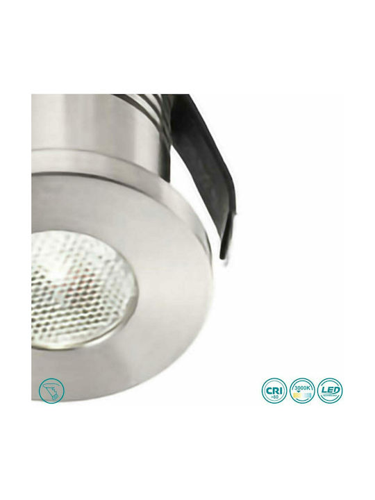 Gea Luce Glam Rund Metallisch Einbau Spot mit integriertem LED und Warmweißes Licht Silber 3.5x3.5cm. 1Stück