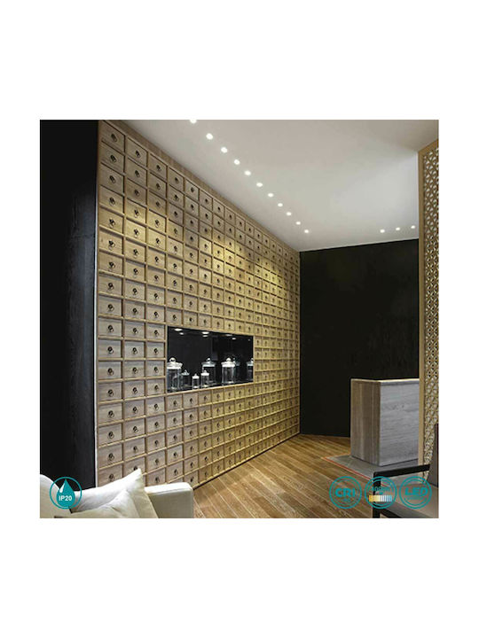 Gea Luce Glam Round Metallic Recessed Spot with Integrated LED and Natural White Light Silver 3.5x3.5cm. 1pcs
