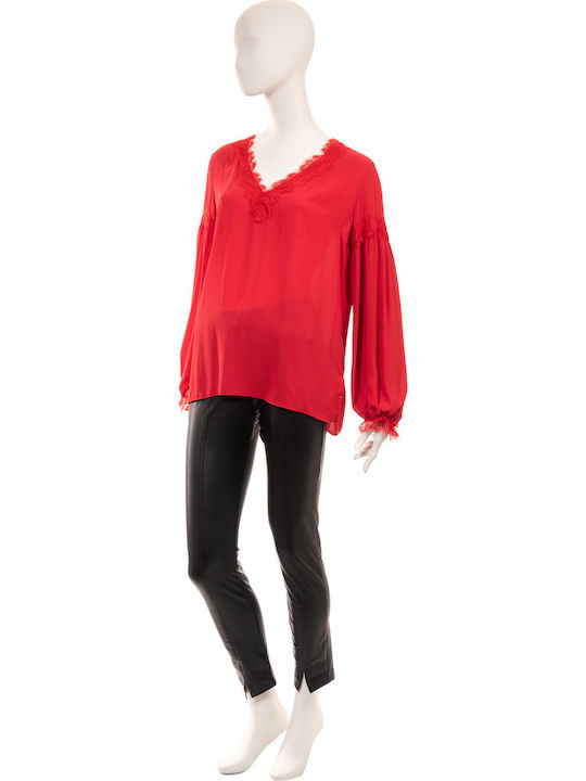 V-neck blouse Nissa / Dark Red