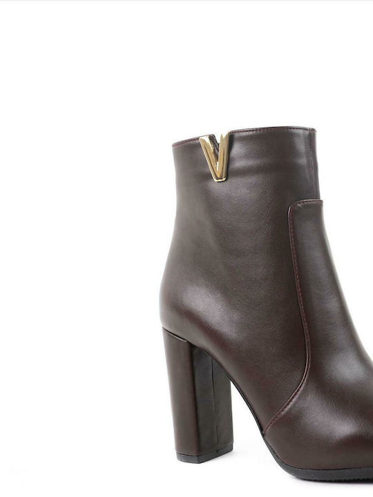 Ghete dama Chelsea de piele cu Toc Înalt Burgundy