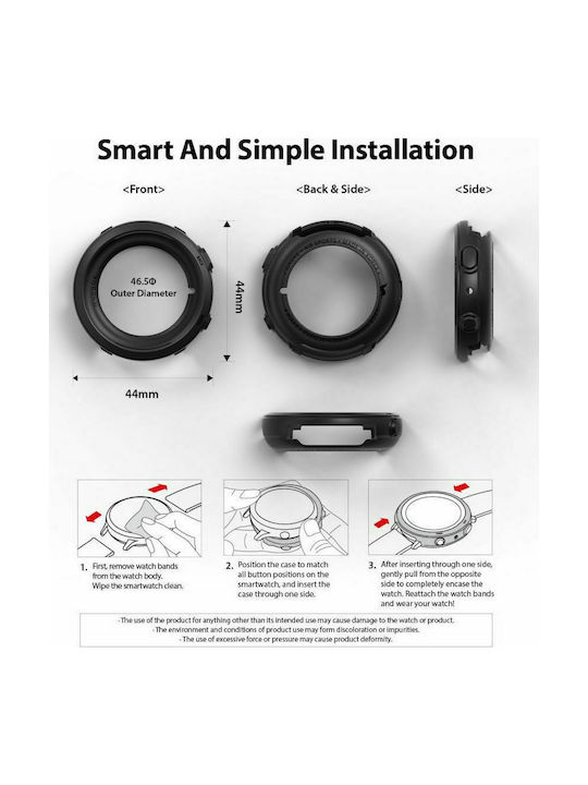 Ringke Air Θήκη Σιλικόνης σε Μαύρο χρώμα για το Galaxy Watch Active 2 44mm
