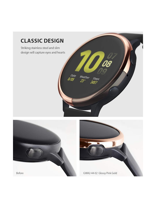 Ringke Bezel Ring σε Ροζ Χρυσό χρώμα για το Galaxy Watch Active 2 44mm