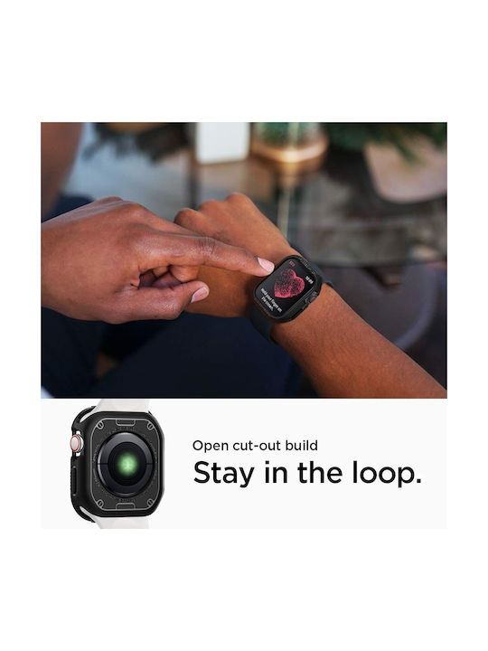 Spigen Rugged Armor Carcasă de Silicon în culoarea Negru pentru Apple Watch 40mm