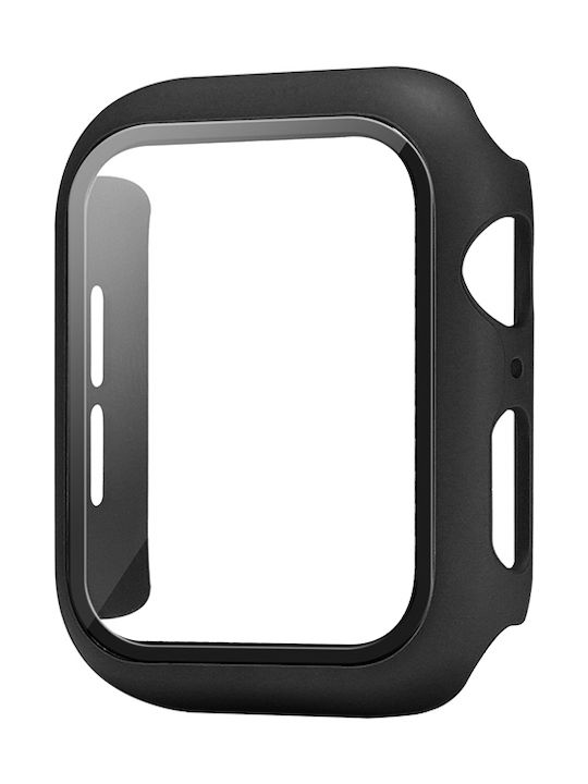 360 Silikonhülle Silikonhülle mit Glas in Schwarz Farbe für Apple Watch 40mm