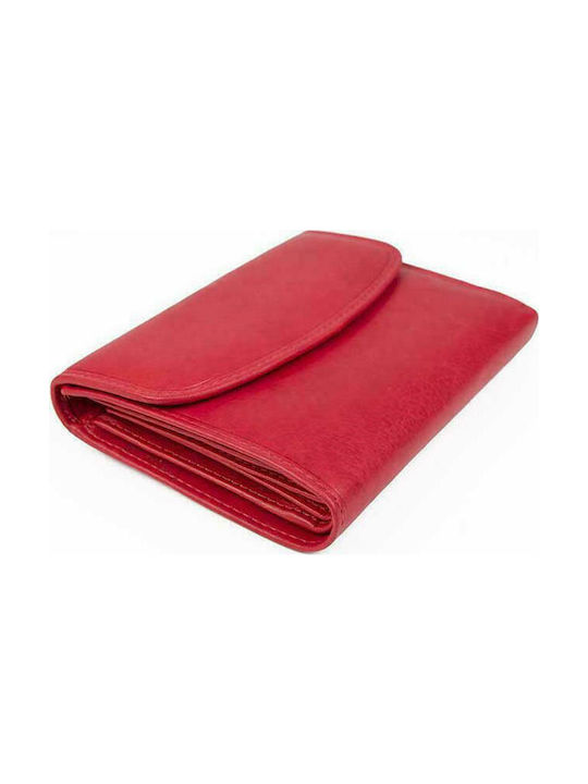 Fetiche Leather Μικρό Δερμάτινο Γυναικείο Πορτοφόλι Κόκκινο