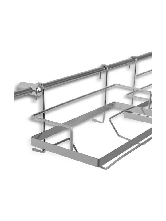 Edenberg Metallic Kitchen Organizer Rack In Silver Colour 16 Pieces