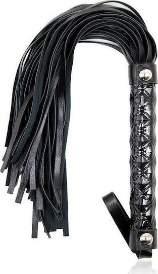 Fetish Addict Μαστίγιο Flogger Diamond Pattern With Metal Hardware Black