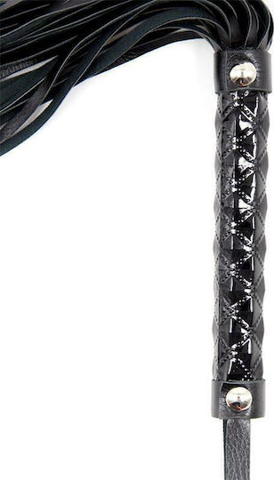 Fetish Addict Μαστίγιο Flogger Diamond Pattern With Metal Hardware Black