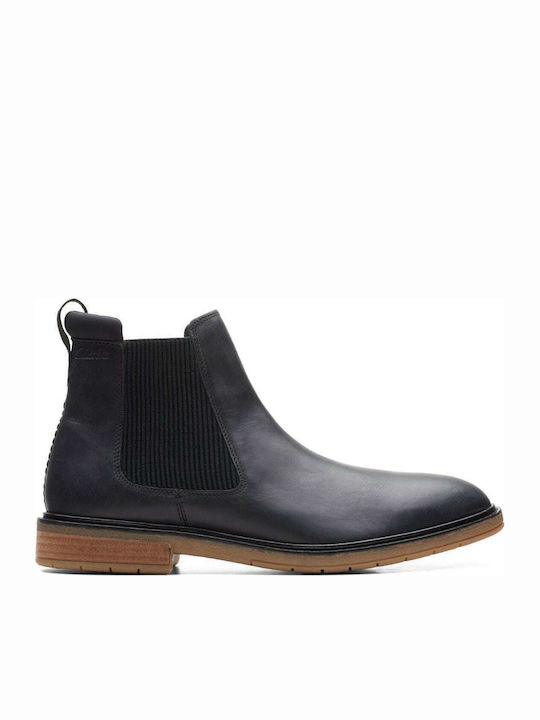 Clarks Clarkdale Δερμάτινα Μαύρα Ανδρικά Chelsea Μποτάκια