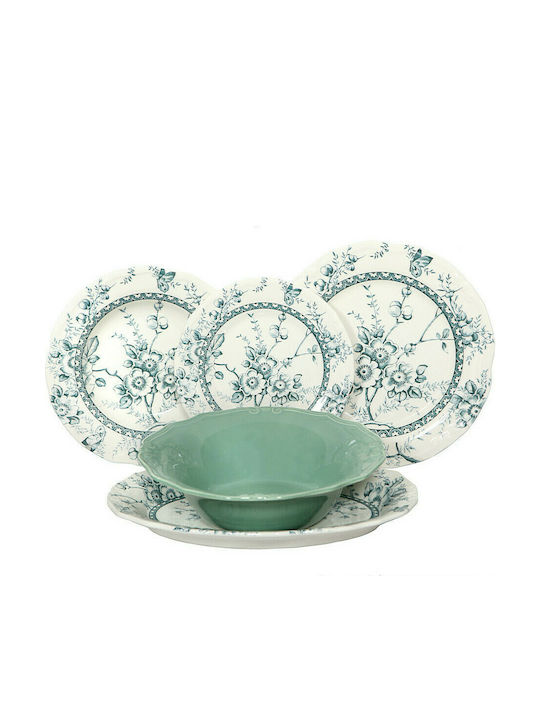 Oriana Ferelli Tiffany Green Porcelain Dinnerware Set 20pcs