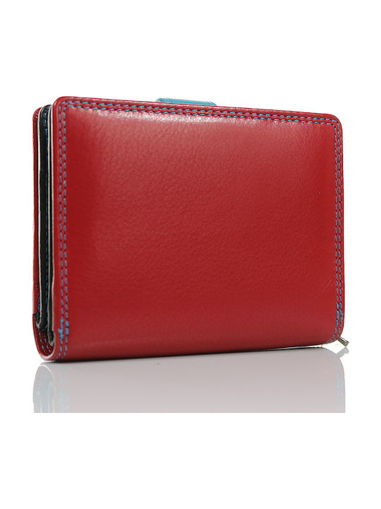 Small Leather Women's Wallet Classic with RFID Red