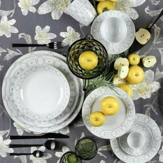 Cryspo Trio Ovvio White Porcelain Dinnerware Set 20pcs