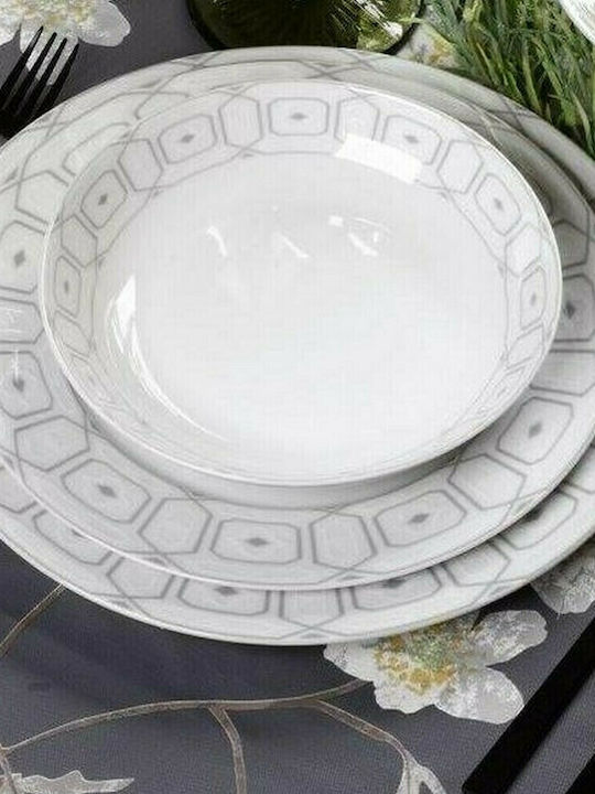 Cryspo Trio Ovvio Porcelain Dinnerware Set White 20pcs