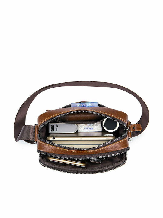 DJB-07 Leather Men's Bag Shoulder / Crossbody Light Brown
