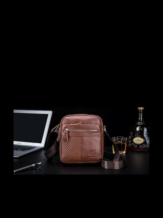 DJB-010 Leather Men's Bag Shoulder / Crossbody Brown