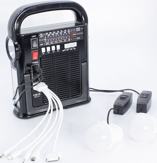 CMiK MK-213 Επιτραπέζιο Ραδιόφωνο Ηλιακό με Bluetooth και USB Μαύρο
