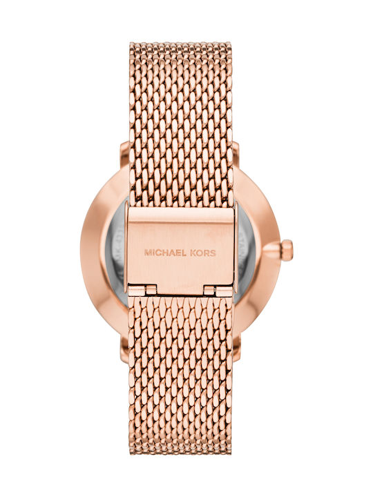 Michael Kors Pyper Γυναικείο Ρολόι 38mm Μπαταρίας με Ροζ Χρυσό Μεταλλικό Μπρασελέ