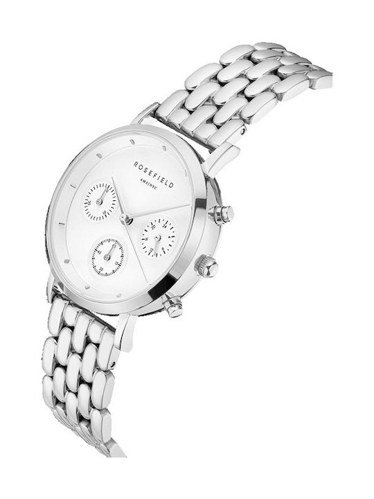 Rosefield The Gabby Women's Watch Chronograph with Silver Metal Bracelet