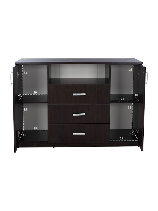 Μπουφές Adler Ξύλινος με Συρτάρια Wenge 120x45x85cm
