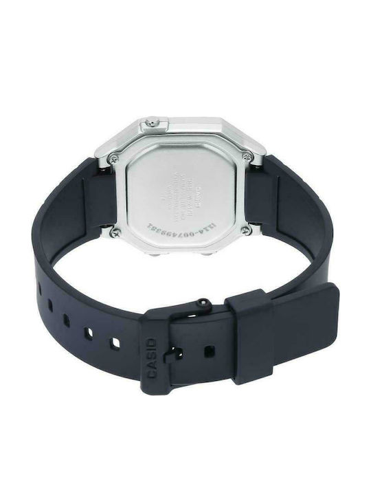 Casio Standard Digital Women's Watch with Black Rubber Strap