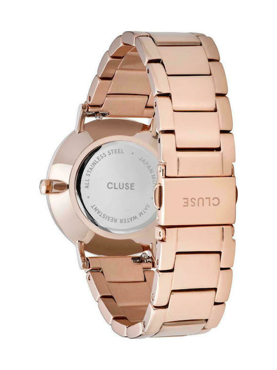 Cluse Minuit Ceas de Damă cu Rose Gold Brățară Metalică