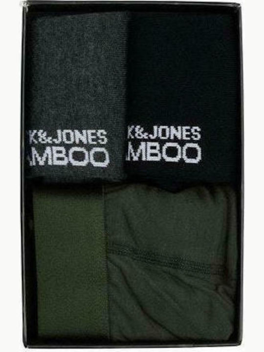 Jack & Jones Boxeri pentru bărbați Verde / Noapte de pădure 3Pachet