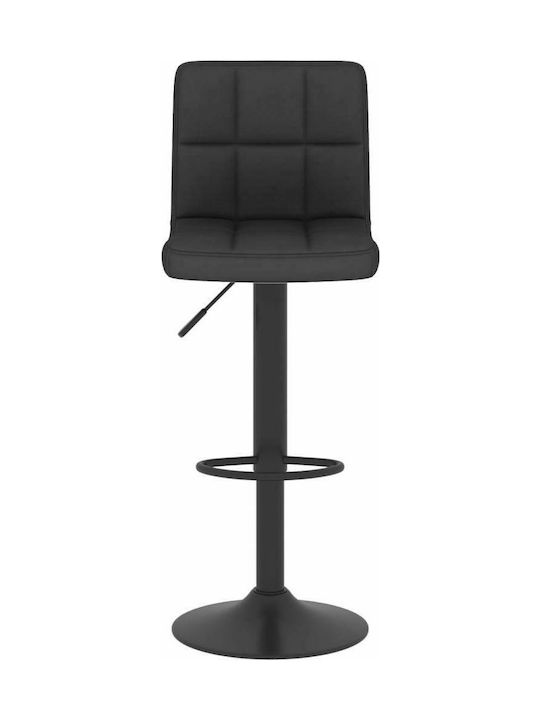 Stool Bar with Back & Adjustable Height Black Velvet-Black Metal 2pcs 40x47x90-111cm