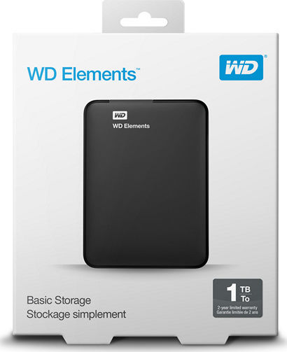 Western Digital Elements Portable USB 3.0 External 2.5" HDD 1TB Black