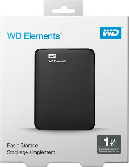Western Digital Elements Portable USB 3.0 External 2.5" HDD 1TB Black
