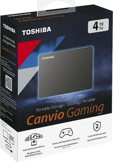 Toshiba Canvio Gaming USB 3.2 External 2.5" HDD 4TB Black