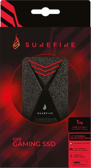 SureFire Surefire Bunker SSD USB 3.2 Externe SSD 1TB 2.5" Schwarz