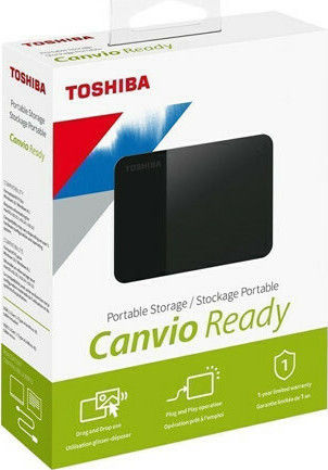 Toshiba Canvio Ready USB 3.2 External 2.5" HDD 1TB Black