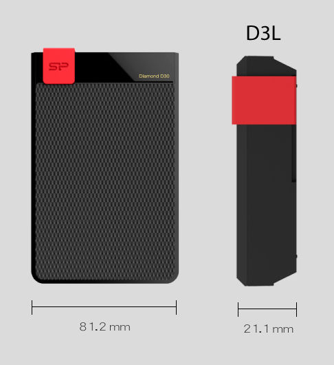 Silicon Power Diamond D30 D3L USB 3.1 Εξωτερικός HDD 2TB 2.5" Μαύρο