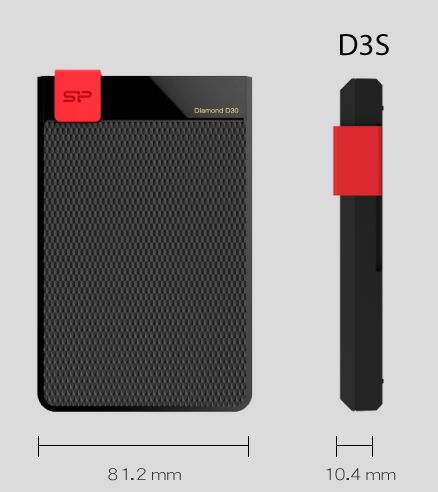 Silicon Power Diamond D30 D3S USB 3.1 Εξωτερικός HDD 1TB 2.5" Μαύρο