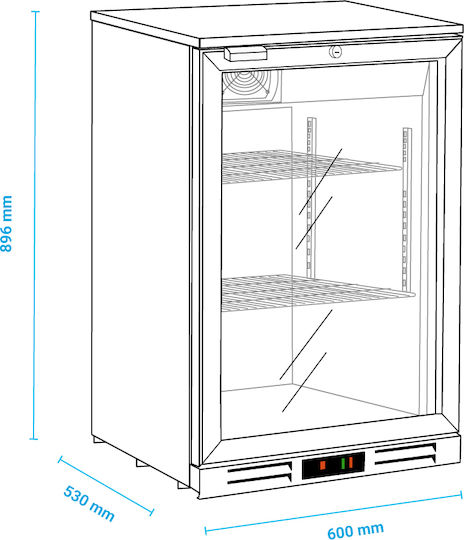 Klimaitalia Getränkekühlschrank Rückwandbar 136lt Einzeltür Υ89.6xΠ60xΒ53cm