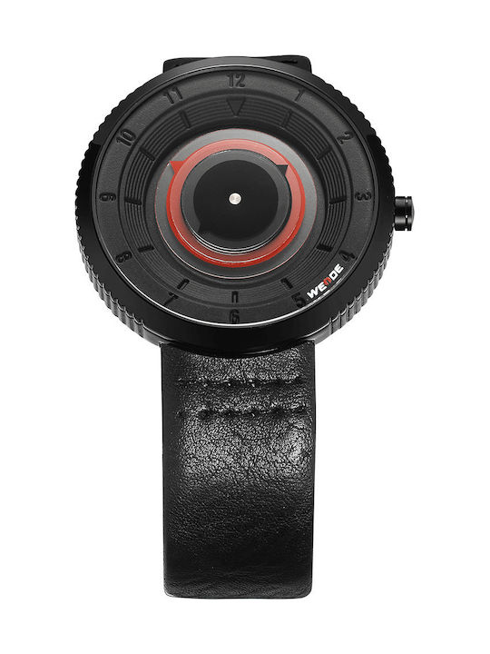 Weide Men's Watch 37mm Battery with Black Leather Strap