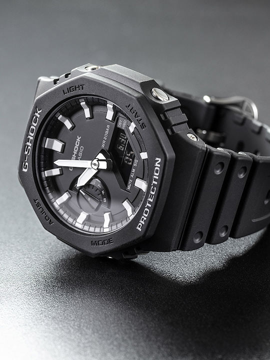Casio G-Shock Analog/Digital Men's Watch 45.5mm Chronograph Battery with Black Rubber Strap