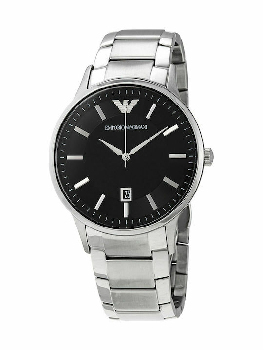 Emporio Armani Renato Men's Watch 43mm Battery with Silver Metal Bracelet
