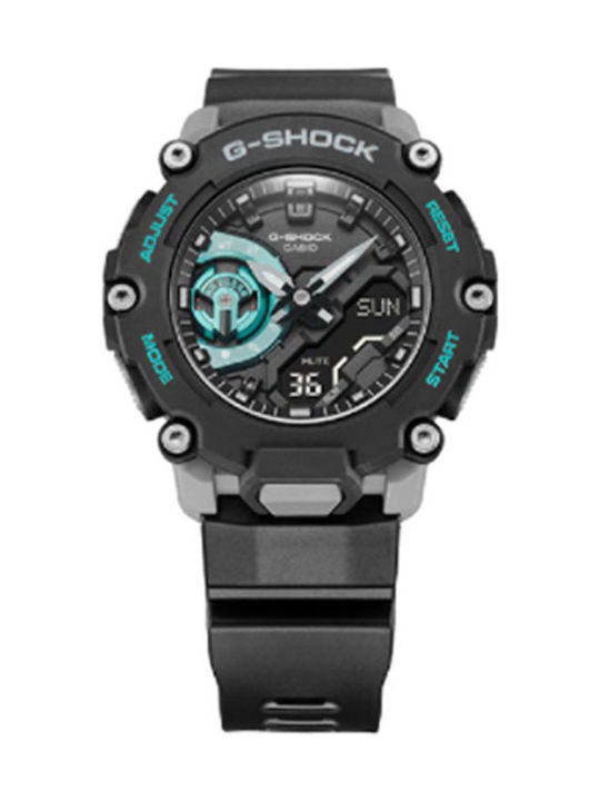 Casio G-Shock Аналогов/Дигитален Мъжки Часовник 47мм На Батерия С Черен Каучуков Лук с
