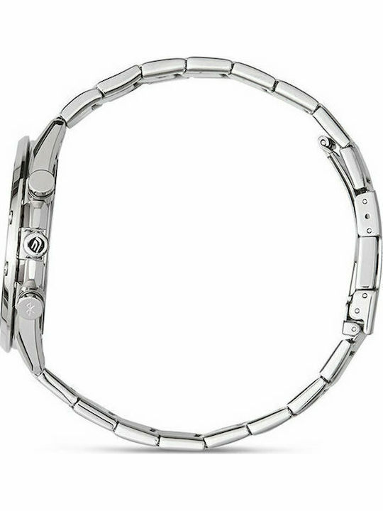 Casio Edifice Herrenuhr 46mm Chronograph Solar mit Silber Metallarmband