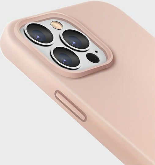 Uniq Lino Umschlag Rückseite Silikon Blush Pink (iPhone 13 Pro)