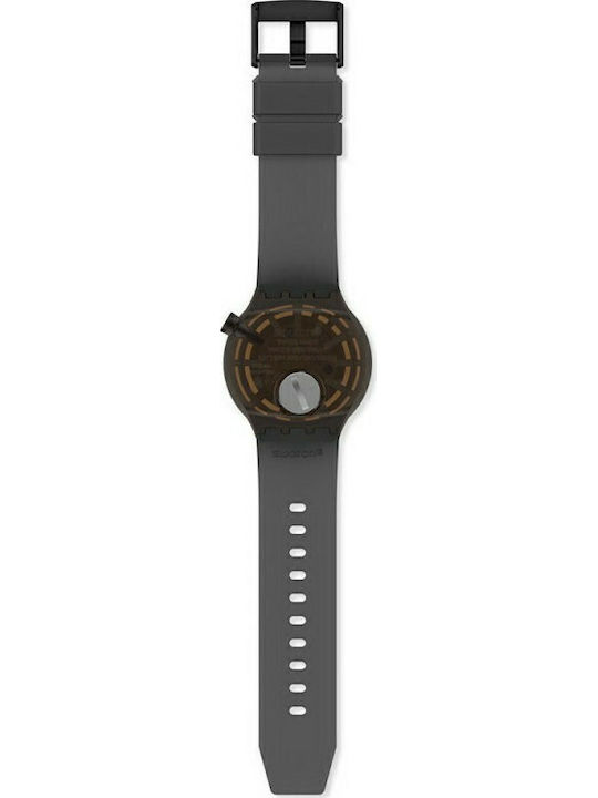 Swatch Big Bold Ceas Bărbați 47mm Solar Cu Curea Din Cauciuc Neagră